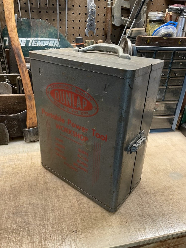 Vintage Dunlap Tool Box - Portable Power Tool Workshop Tool Box