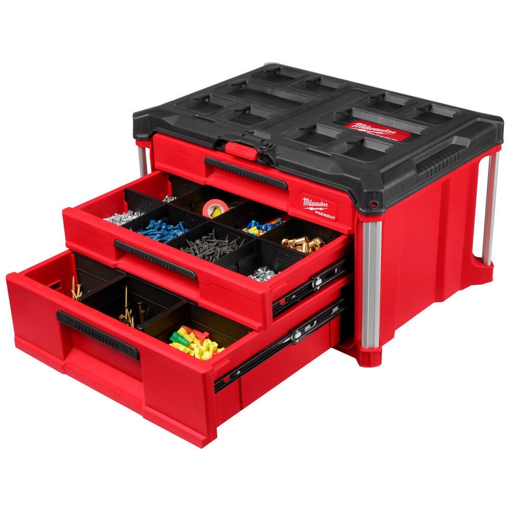 Milwaukee PACKOUT Multi-Depth 3-Drawer Tool Box - Red (48-22-8447)
