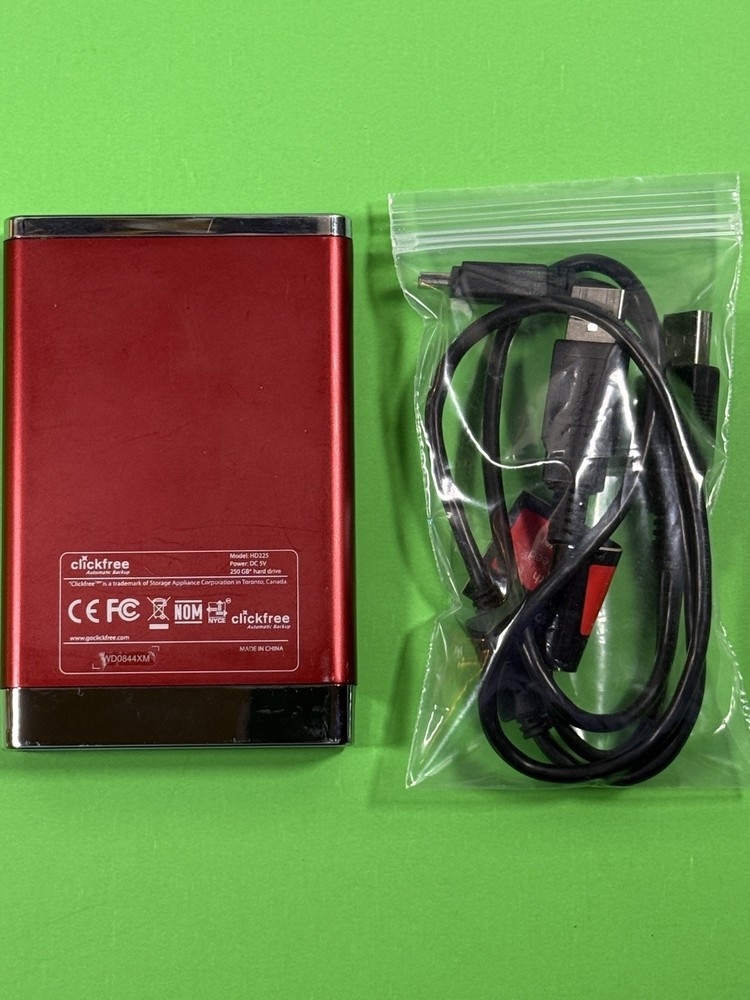 Clickfree Automatic Backup Multi-Pc 250 GB Hard Drive with Cable Tested