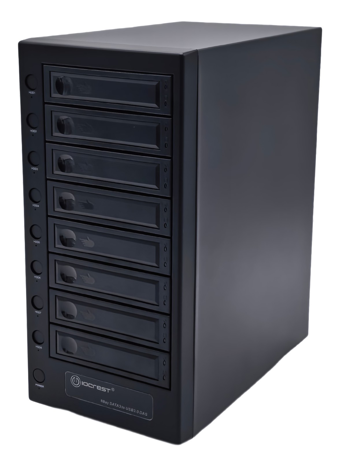 Open Box - USB 4.0 Type C 40Gbps 8 Bay Tool Less Tray SATA Hard Drive Enclosure