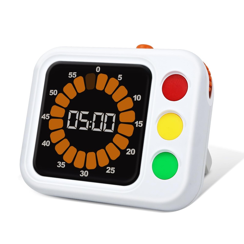 Digital Visual Timer for , with Coloured Progress bar, 60-Minute Countdown an...