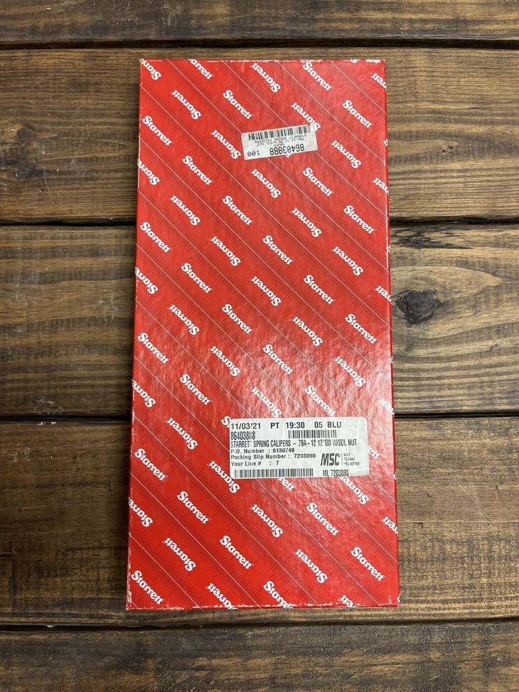 Starrett 79A-12 Spring Type Outside Caliper, Solid Nut 12" NEW “YANKEE”