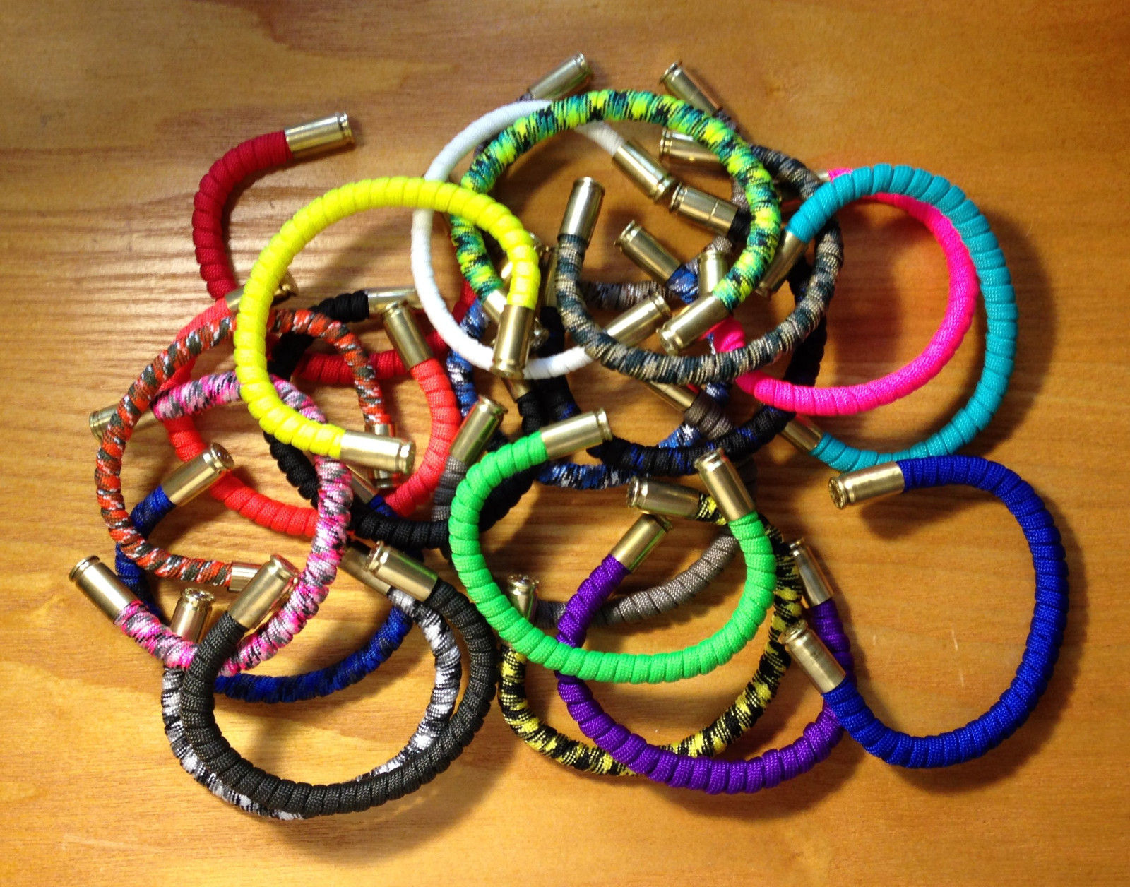 Paracord Copper Brass 9mm Spent Casing Cuff Bracelet