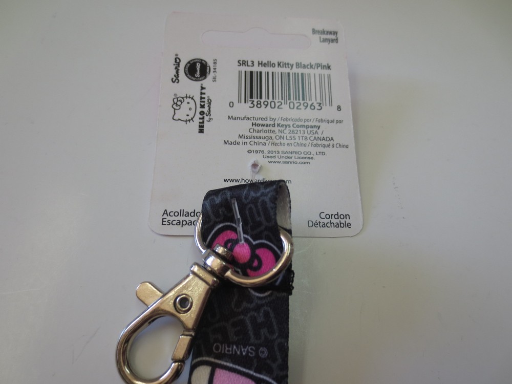 Authentic Sanrio Hello Kitty Breakaway Lanyards / Black Background / New