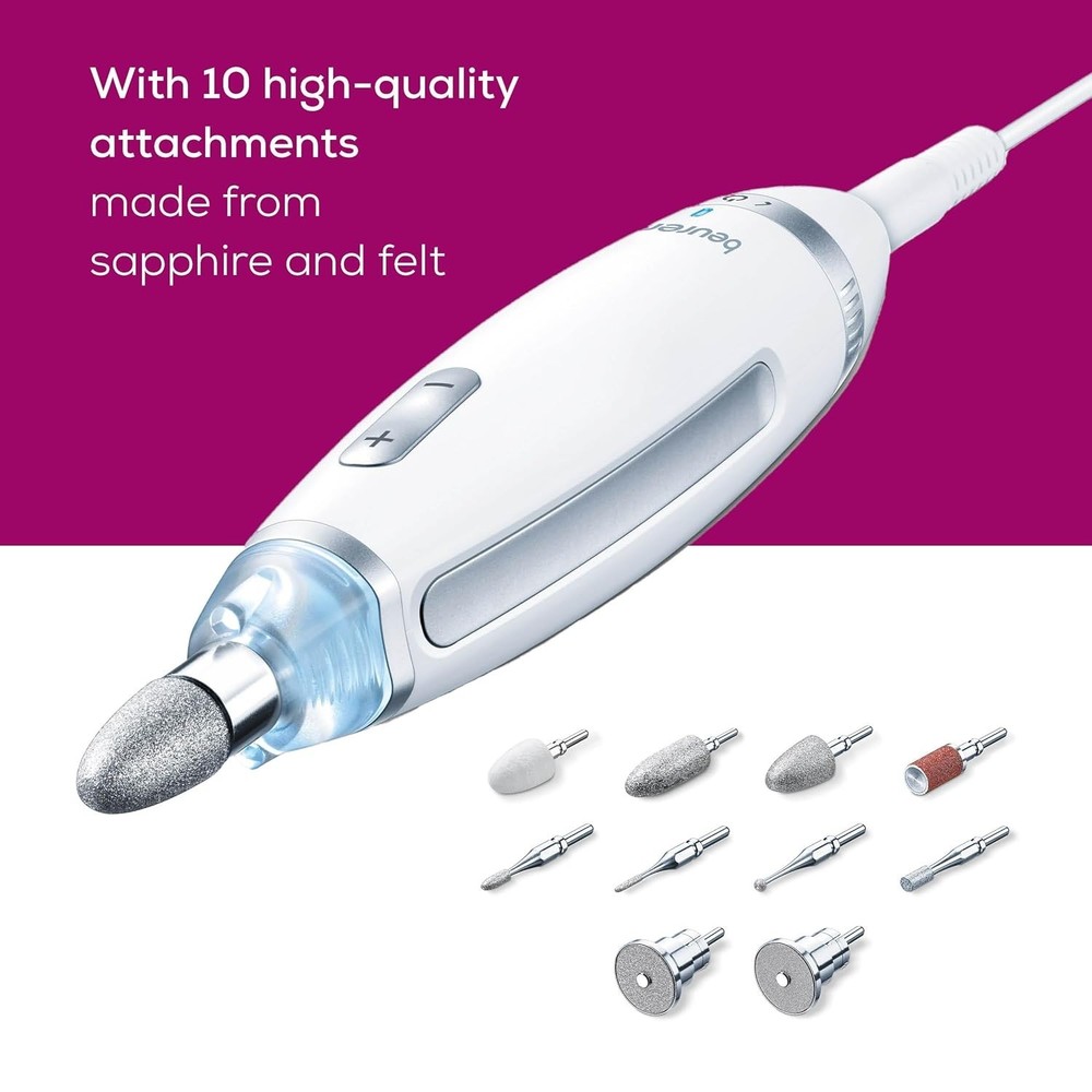 Professional Nail File Machine, LED Light, Storage Case