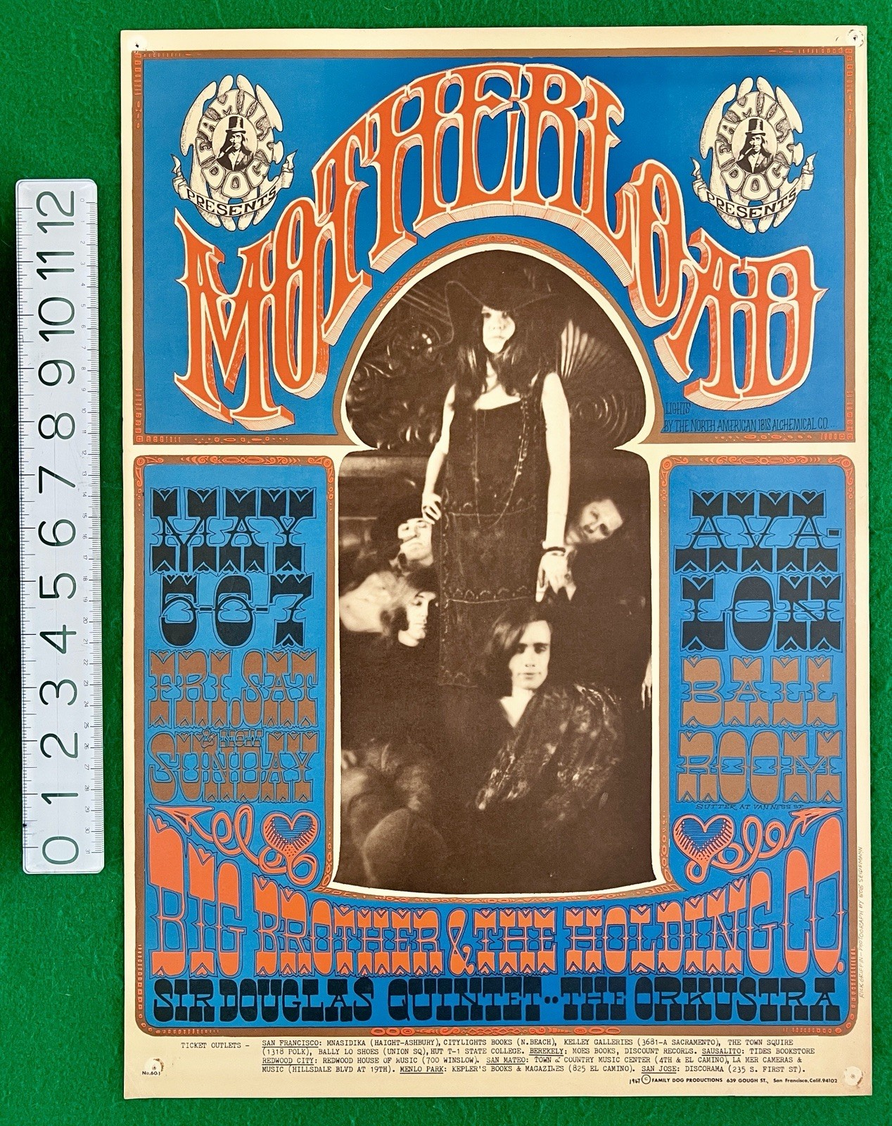 Original JANIS JOPLIN Big Brother & The Holding Co 1st PRINT Concert Poster 1967