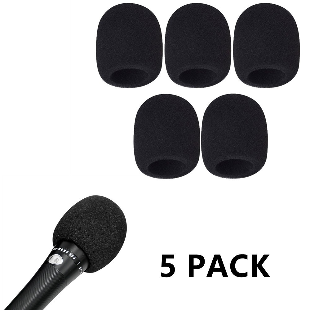 Foam Handheld Microphone Windscreen 5 Pack Replacement High Quality Covers New