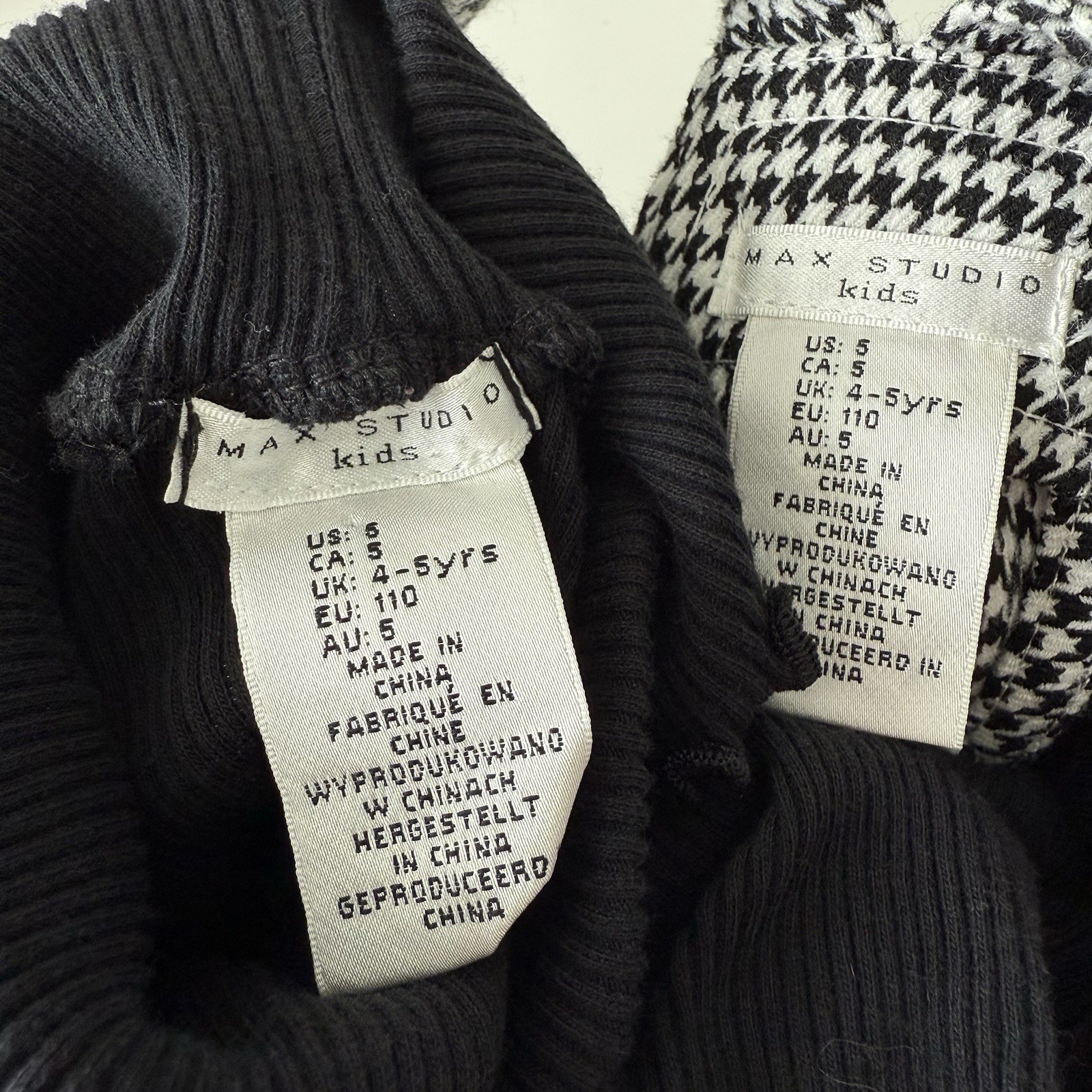 Houndstooth Jumper With Black Turtleneck Girls Size 5 Preppy Academia School Mod