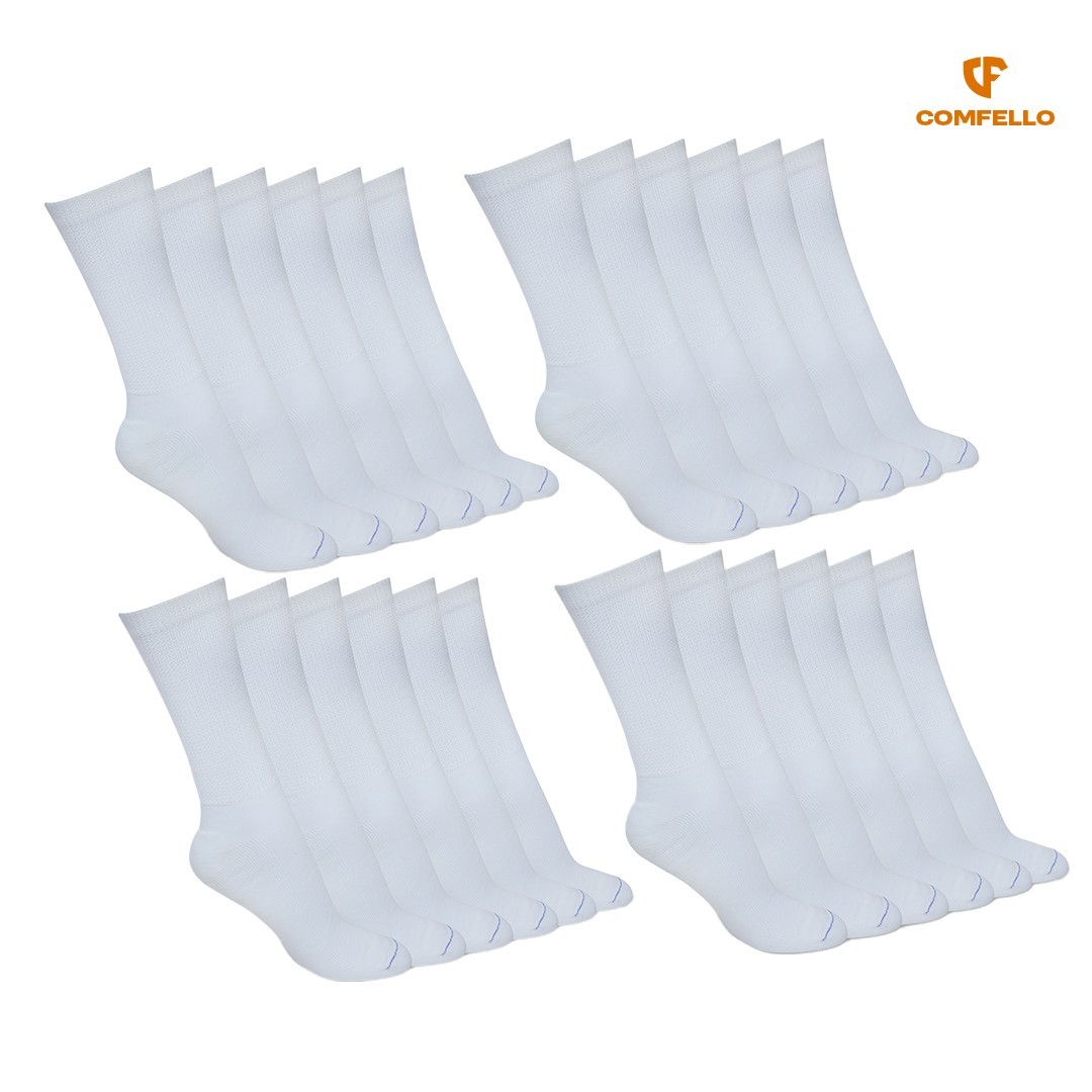 3-12 Pairs Mens Diabetic Crew Socks White Circulatory Non-Binding Cotton 10-13