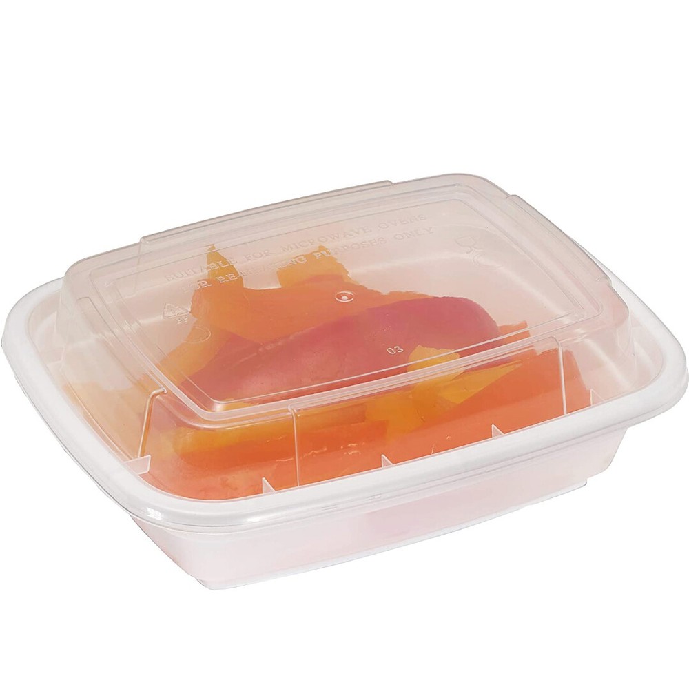 600 Pack - White Meal Prep Containers Rectangle Containers with Lids 12 oz.