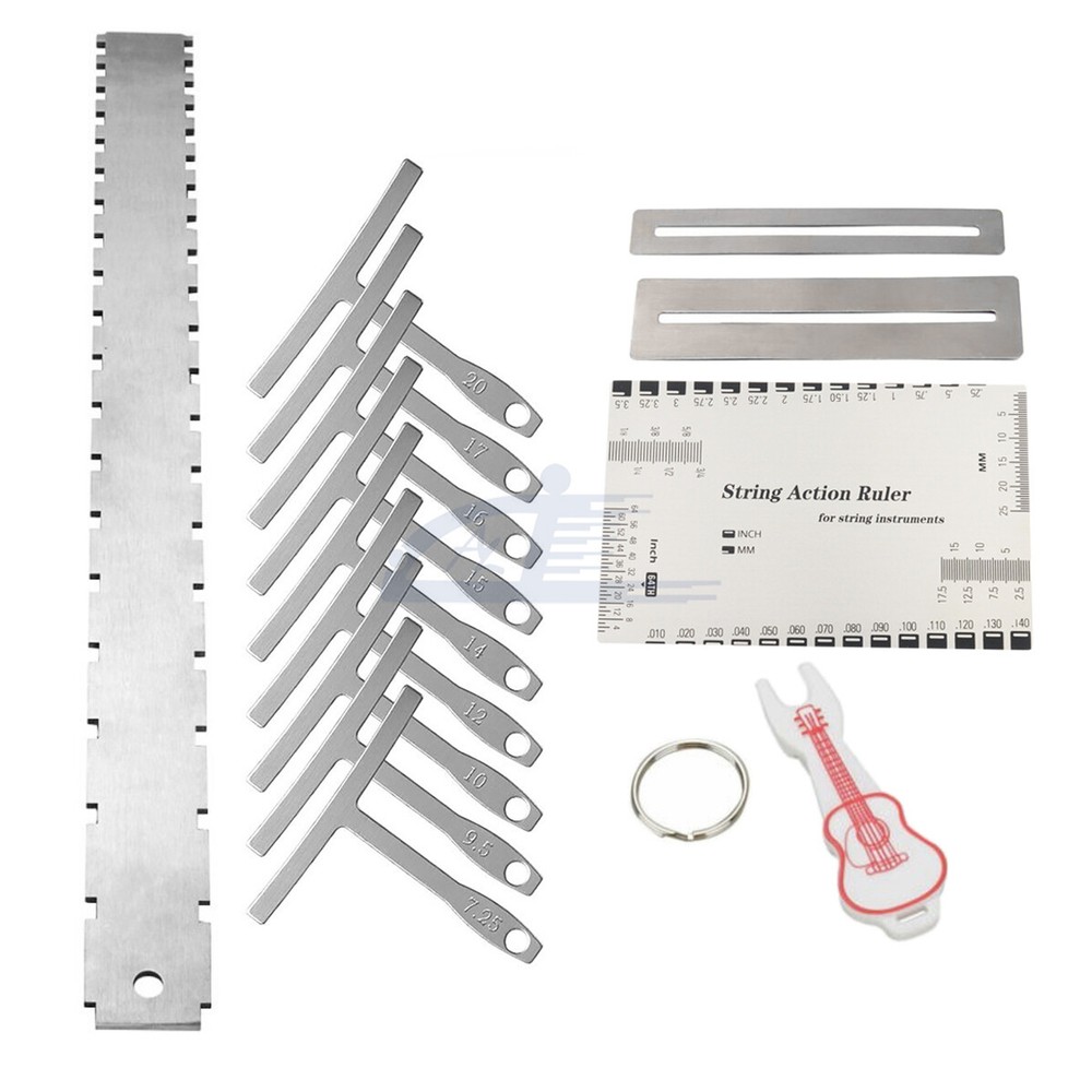 Guitar Neck Notched Straight Edge Understring Radius Gauge String Action Ruler