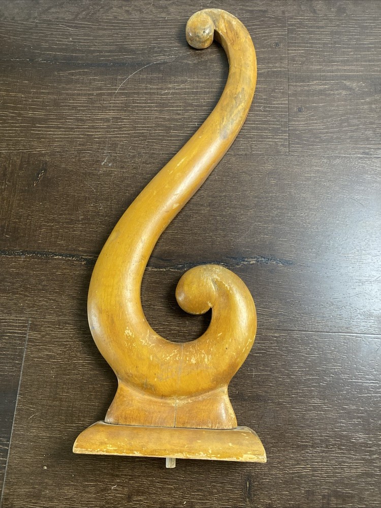 18” Vintage Carved Wood Pediment