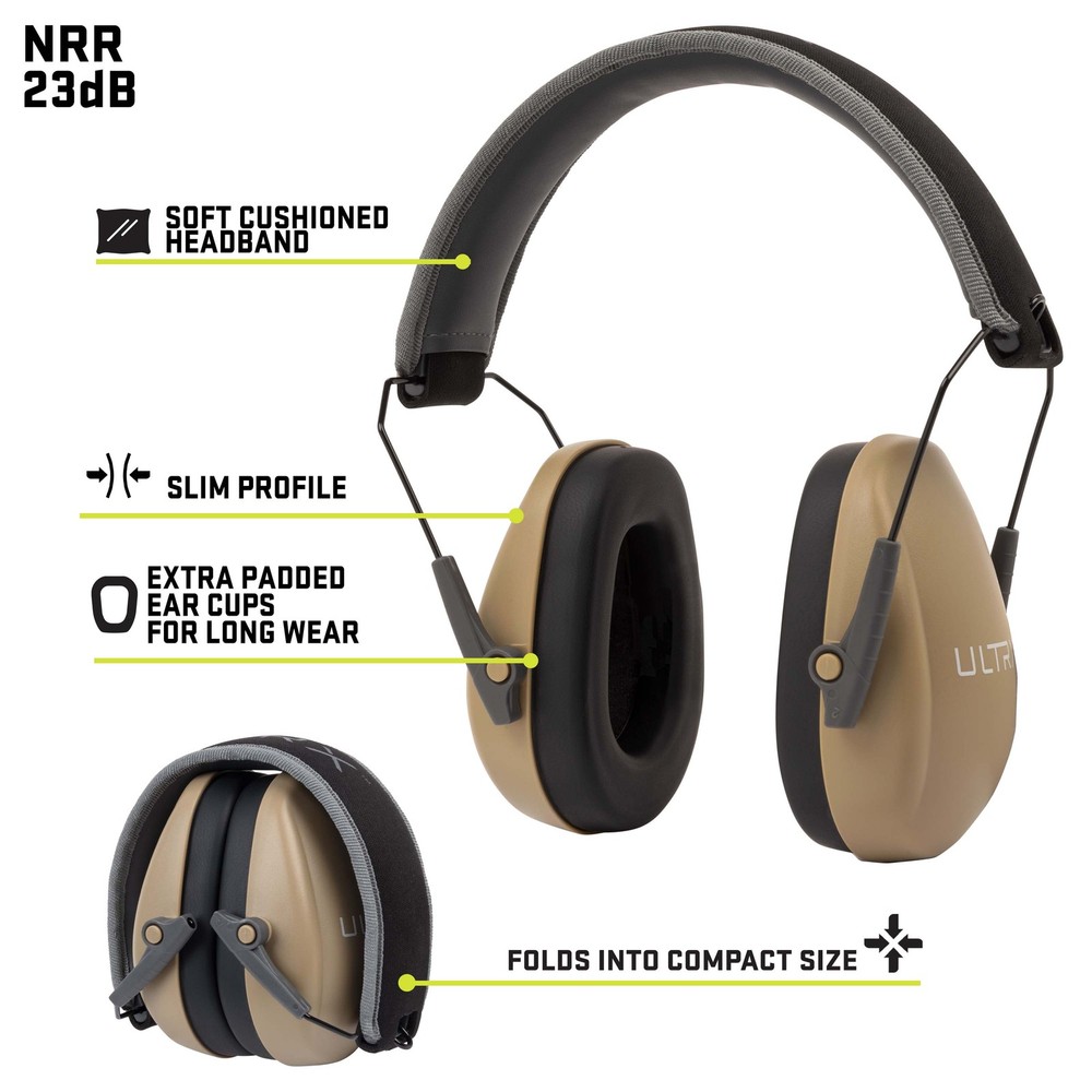 ULTRX™ Slim Profile Passive Earmuff, Taupe