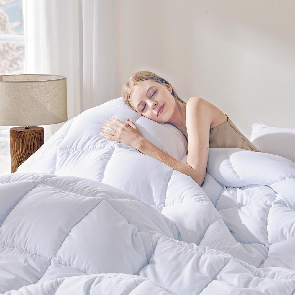 Soft Polyester Fiber Oversized King Comforter - Down Alternative for All Seasons