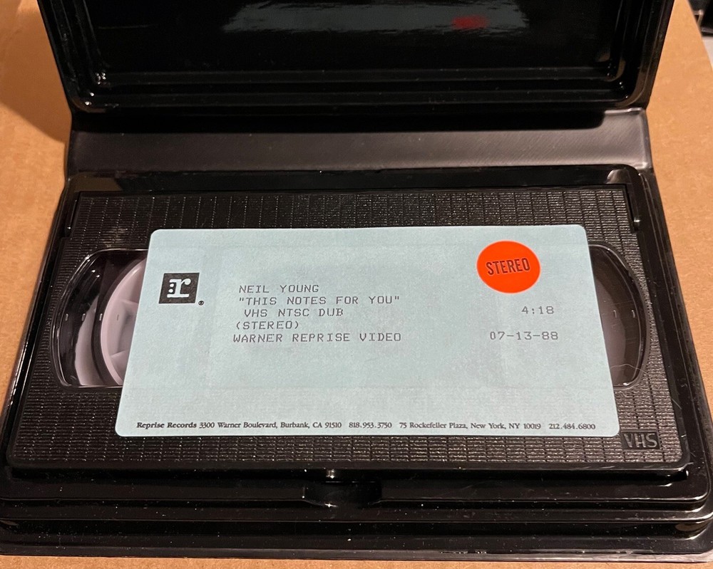Neil Young – This Notes For You RARE promo VHS single