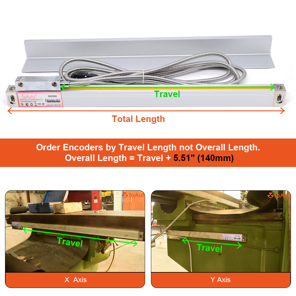 ToAuto Glass Linear Scale Travel Length 750mm Customized R Scale Interface