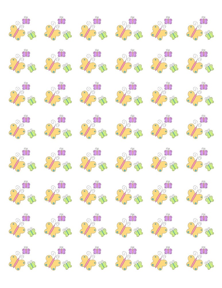 48 SPRING BUTTERFLIES ENVELOPE SEALS LABELS STICKERS 1.2" ROUND