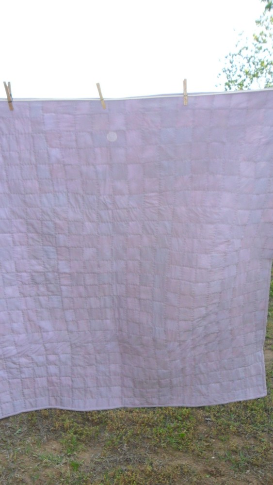 Hand Quilted Patchwork Lap Quilt Multicolored Pink & Red Roses