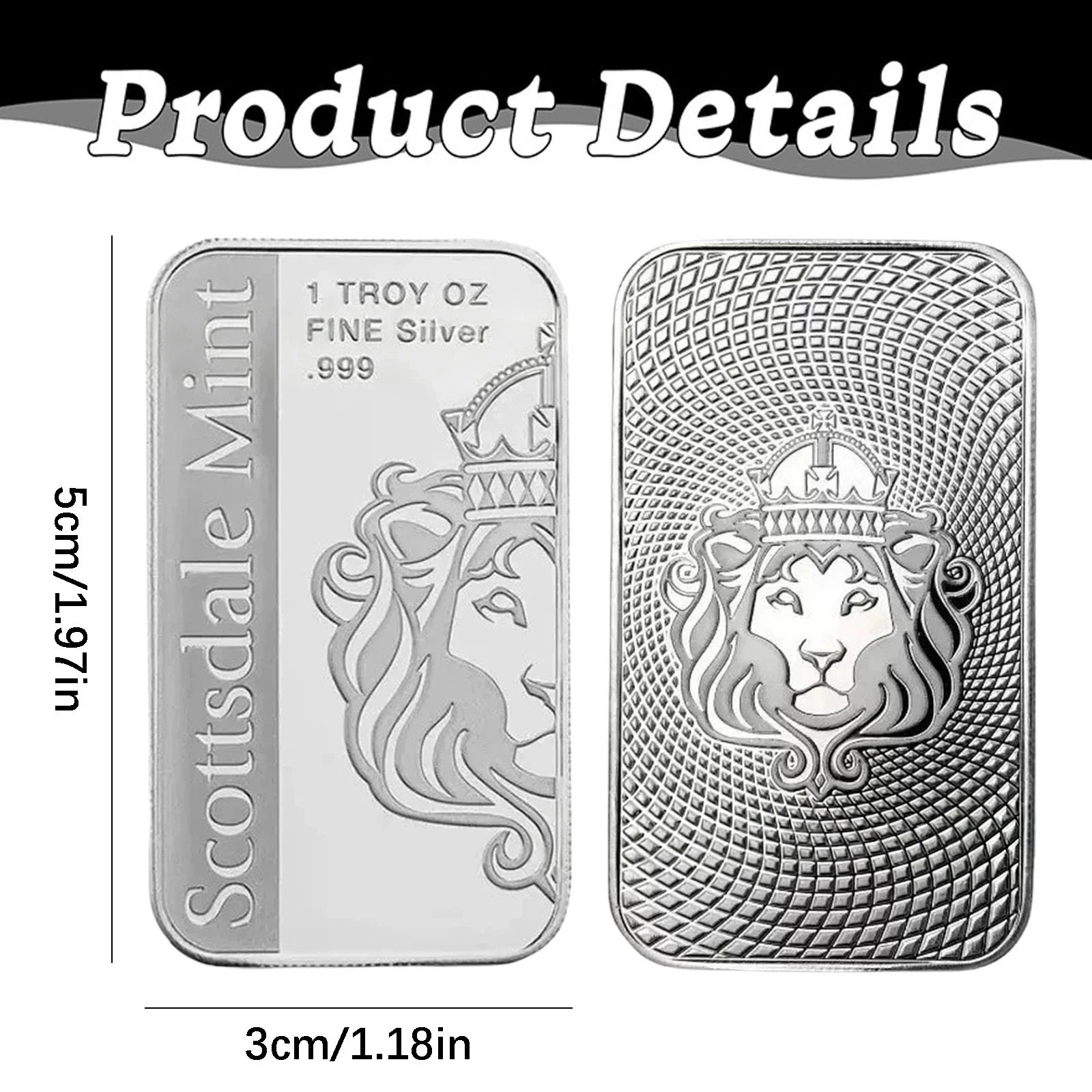 1PC 1 oz Silver Bar – Scottsdale Mint VORTEX Silver Bullion Bar (Replica)