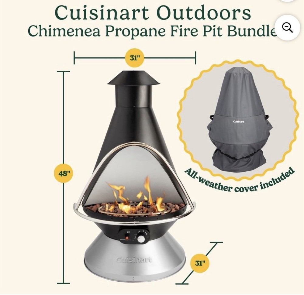Cuisinart Chimnea Propane Fire Pit Bundle Firepit - New In Box!! FREE SHIPPING!!