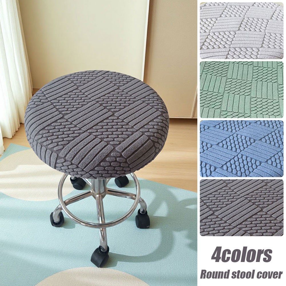 Round Bar Stool Covers Polyester Elastic Fit 28-40cm For Home Restaurant Use