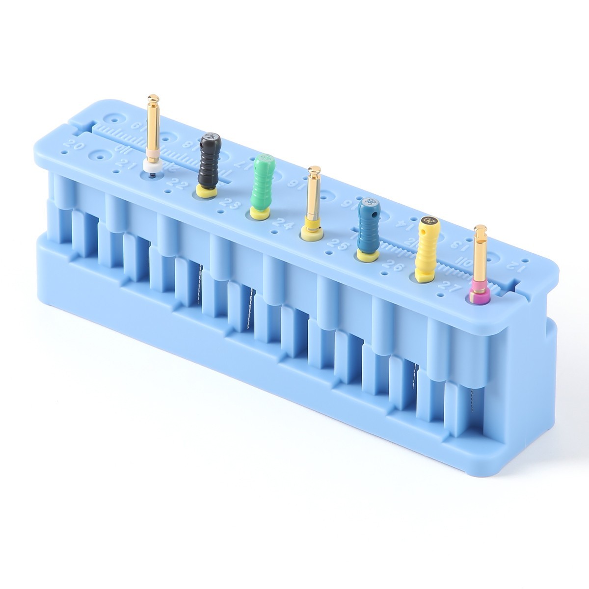 Porta limas de plástico autoclavable Regla de medición Endo Bloque de medición