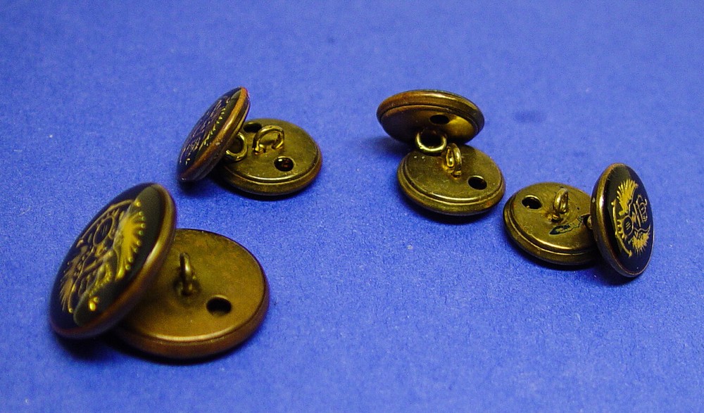 MICHAEL ANGELO Replacement Buttons Acrylic Face Gold/Black Crown Eagle Good Cond