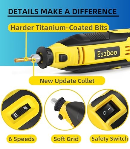 Electric Chainsaw Sharpener Kit with TITANIUM-COATED Diamond Bits - High-Speed