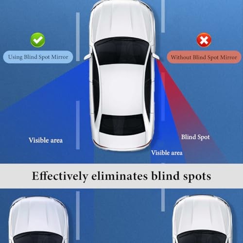 2 PCS Blind Spot Mirrors, Rounded Trapezoid HD Glass Frameless Rear Rectangular