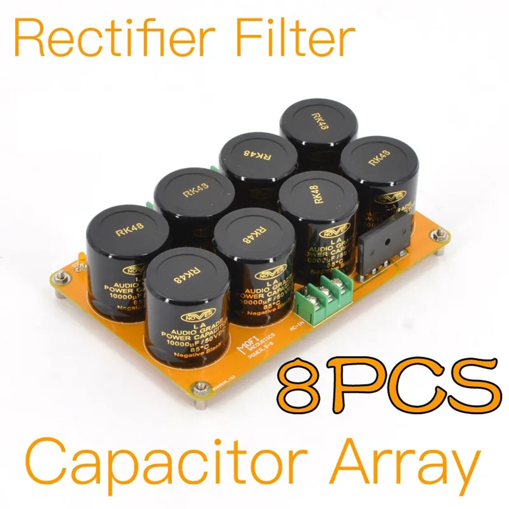 POWER.S-8 Rectifier Filter With Capacitor Array 8PCS （Nover 50v-10000uF X8）PCB