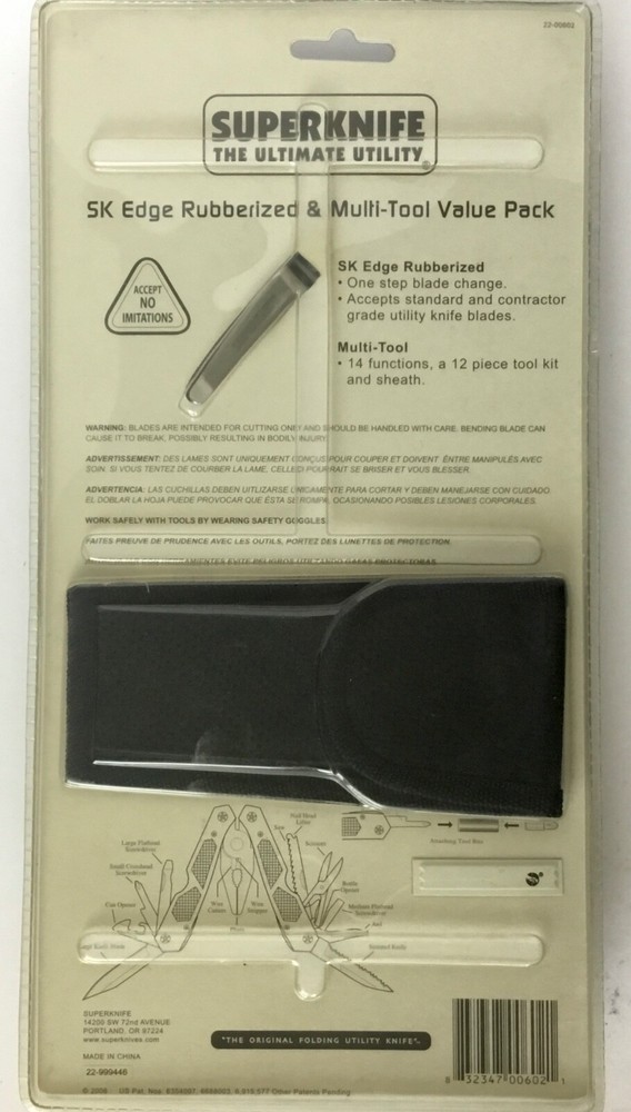 SuperKnife Edge Rubberized & Multitool & Bit Set with Sheath Value Pack