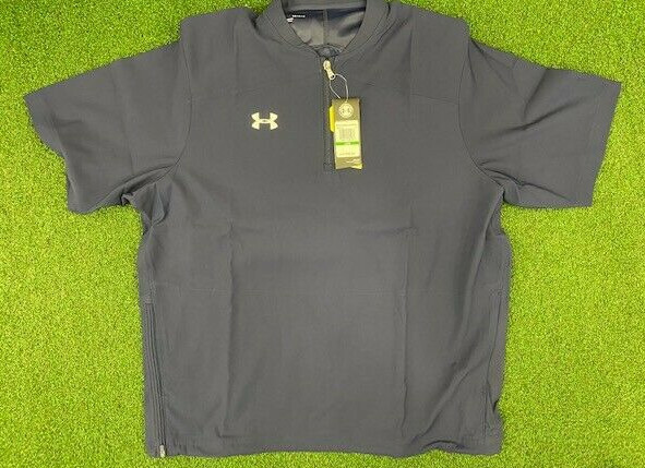 Under Armour Men's Short Sleeve Cage Jacket 1/4 Zip Baseball Pullover solids