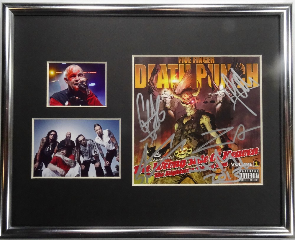 SIGNED FIVE FINGER DEATH PUNCH AUTOGRAPHED CD DISPLAY CERTIFIED JSA COA #DD47567