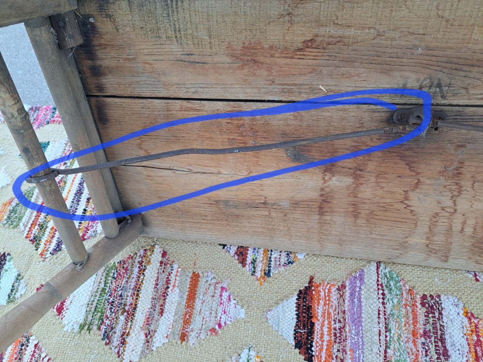 Antique Oak Folding Table No. 1 Primitive Distressed Needs Work