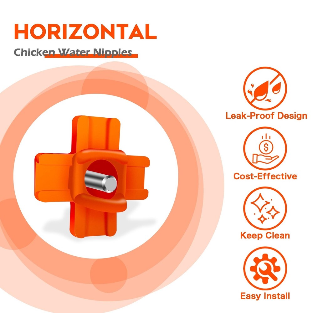 Chicken Waterer Nipple Horizontal Side Mount Automatic Nipples Drinker for Ch...