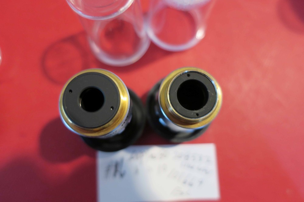 Olympus microscope Lot# 2 MDPlan 10x and 80x Infinity Objectives