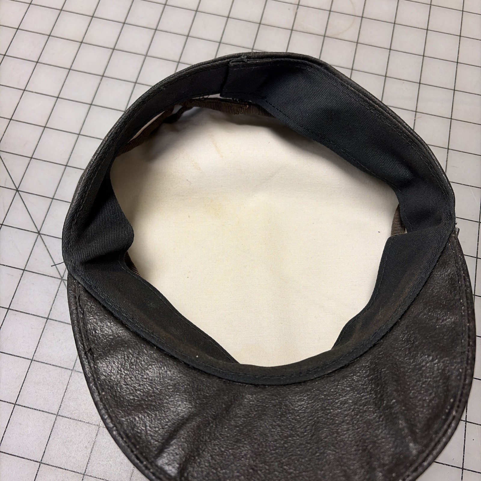 Great Repro Civil War era Man's Black Rubberized Wheel Cap, SZ 7 1/4 - Film Used