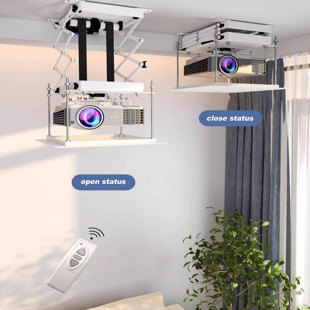 Electric Ceiling Projector Mount with Remote Control, 22Lbs Capacity, 39In Range