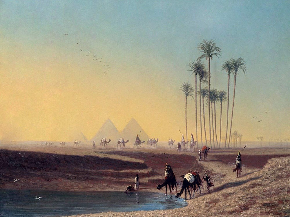 OASIS C. Frere camel palms Tile Mural Kitchen Bathroom Backsplash Ceramic 10x8