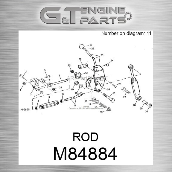 M84884 ROD fits JOHN DEERE (Surplus Open Box)