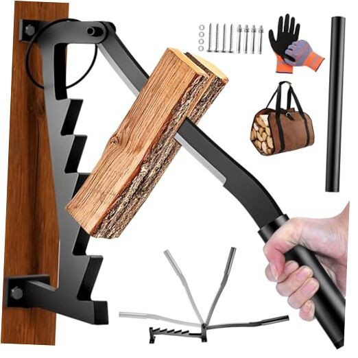 Wall Mounted Firewood Splitter with Extended Handle, Ordinary & Removable