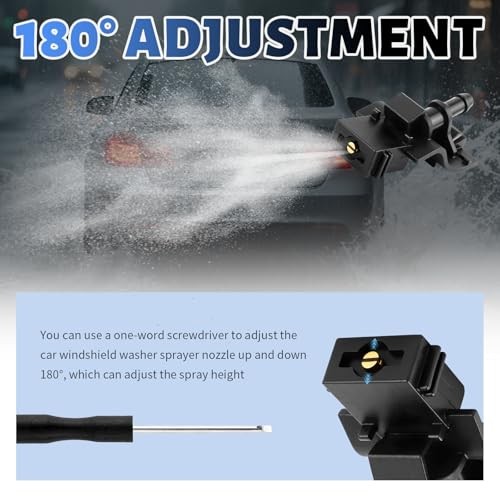 2PCS Front Windshield Washer Nozzle Replacement OEM 85381-12350,180°