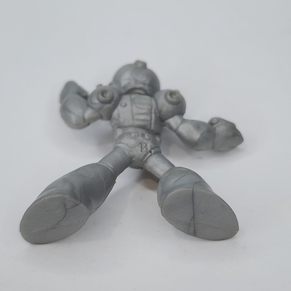 Mega Man Rockman 1.5" Power Mega Man Silver Rubber Keshi Figure Bandai
