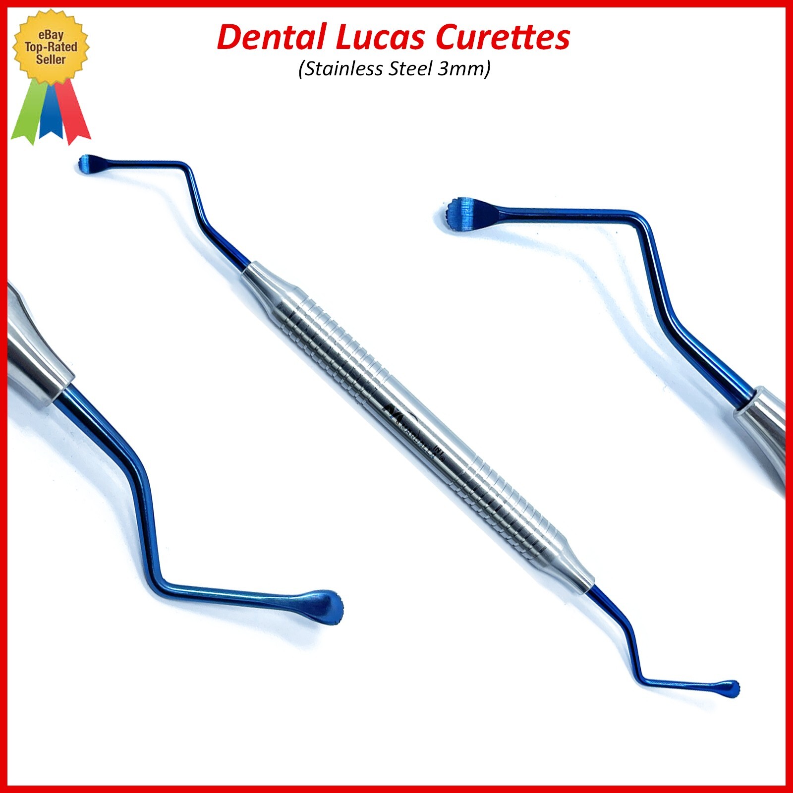 Periodontal Dental Lucas 3mm Surgical Bone Curettes Serrated Spoon Instruments