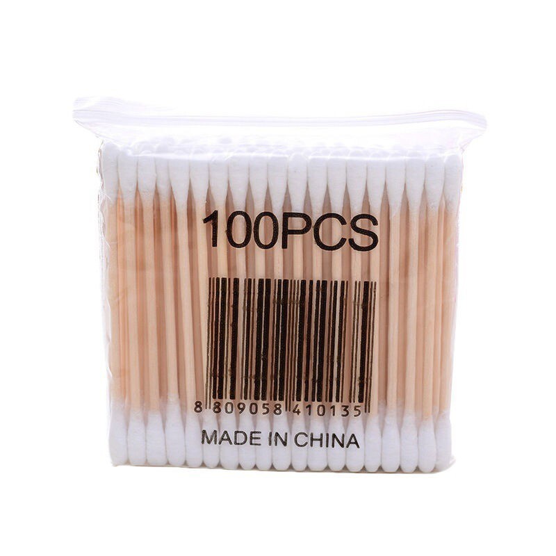 2000 Qtips/Cotton Swabs bamboo Stick Double Tiped 20 packs of 100 swabs