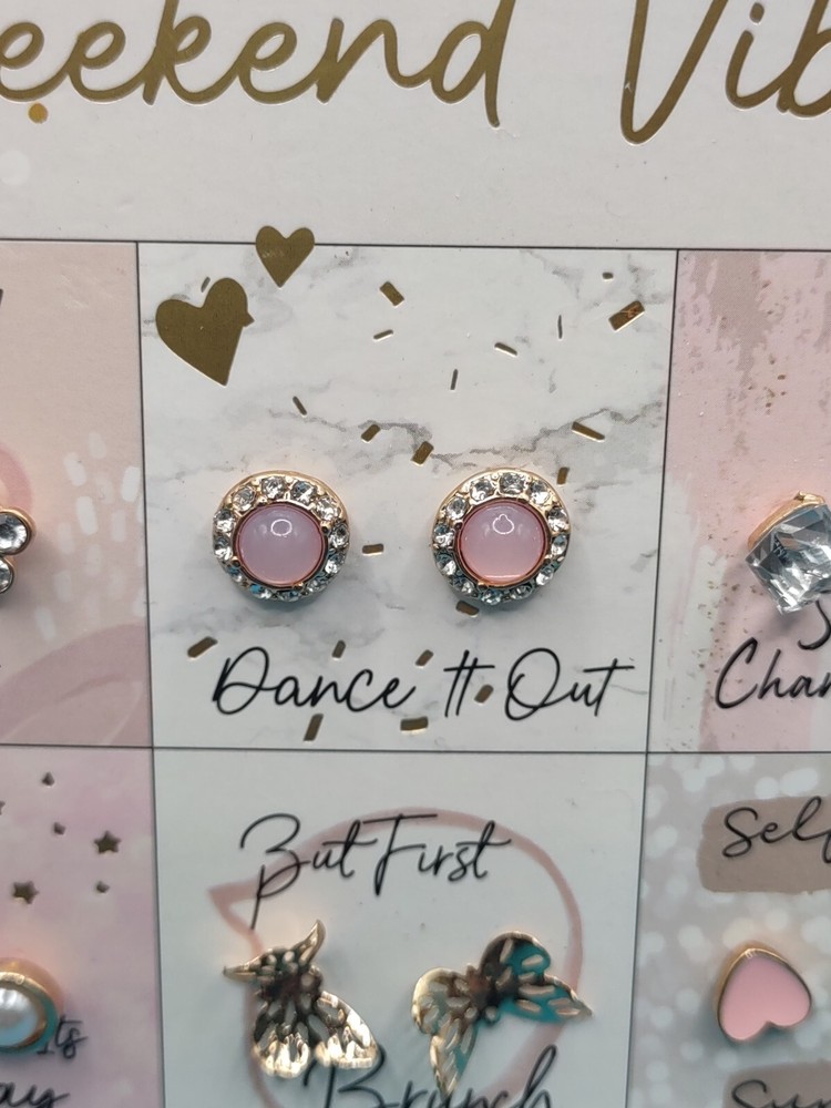 WEEKEND VIBES6 Pk Embellished Earring Set