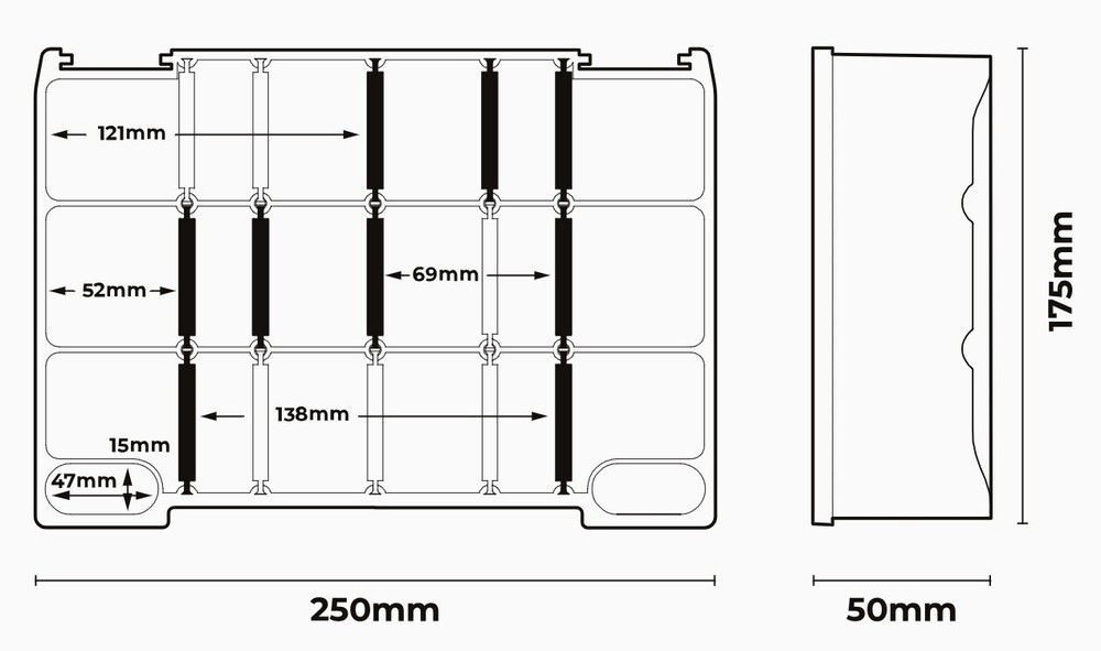 Spro TBX Tackle Box 50 Medium Dark Strong Accessories Modular Boxes
