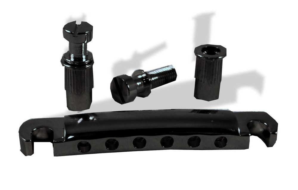 Guitar Tailstop with posts 52.5 mm string spread black 080660BK