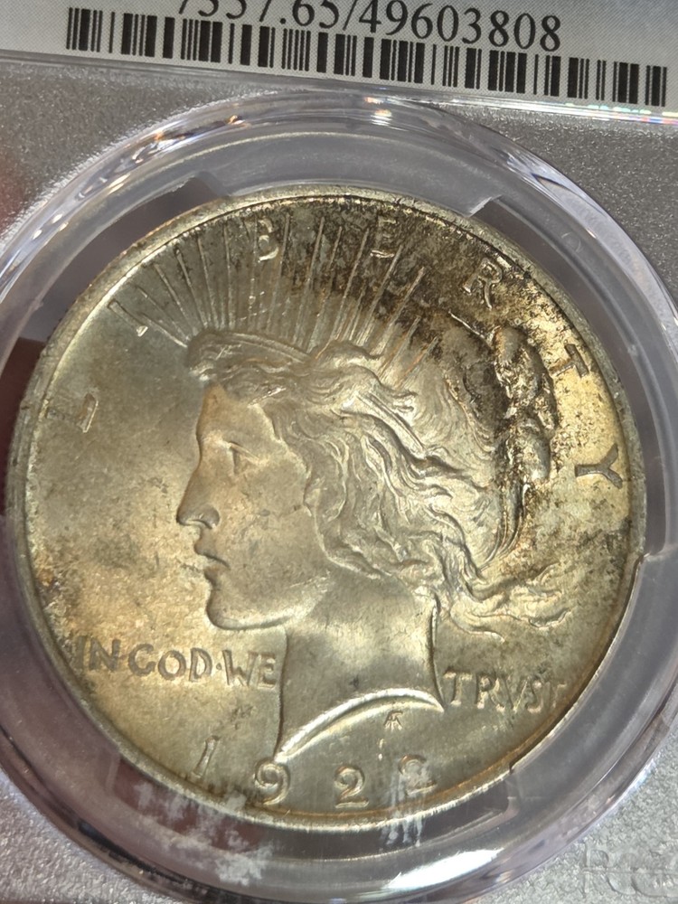 1922 $1 Peace Dollar PCGS MS65 Toned