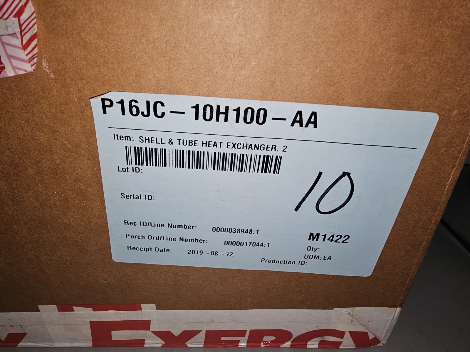 Exergy 02997 Heat Exchanger 800°F 1500-800psig Roush Clean Tech P16JC-10H100-AA